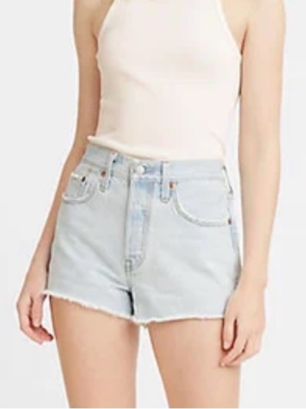 Levi's Light Blue High-Rise Denim Shorts